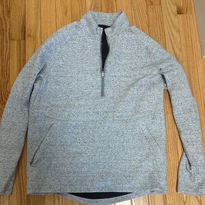 lululemon athletica Men's Gray Textured Double Knit half Zip. Small like new